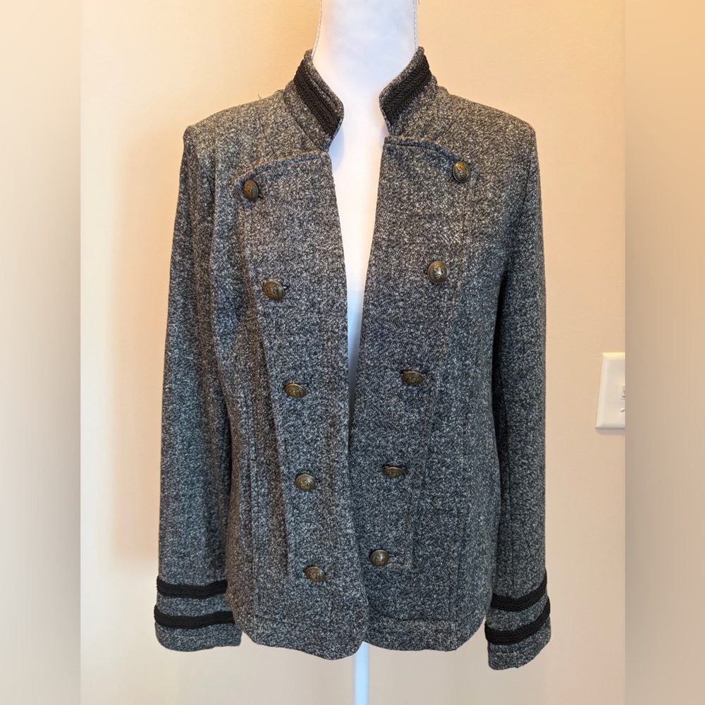 #409 Tommy Hilfiger Gray Double-Breasted Military-Inspired Blazer. Like New! - Picture 3 of 11
